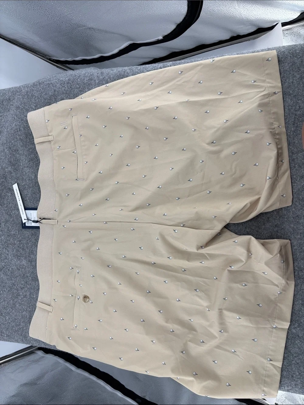 Walter Hagen P11 E waist retro golfball khaki cooling 4way stretch shorts NWT 42